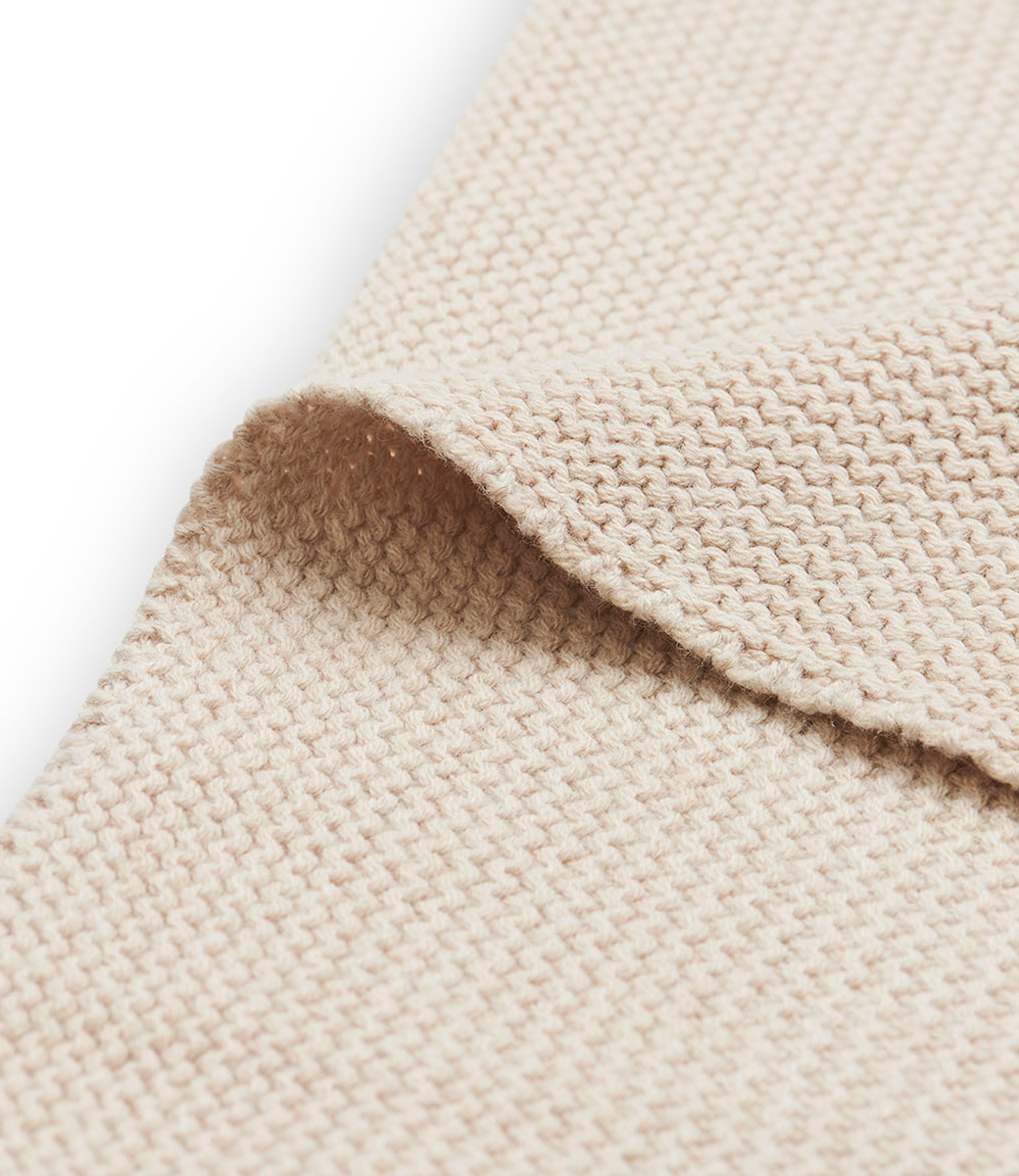 Babydeken incl. naam borduren // Basic knit - Nougat