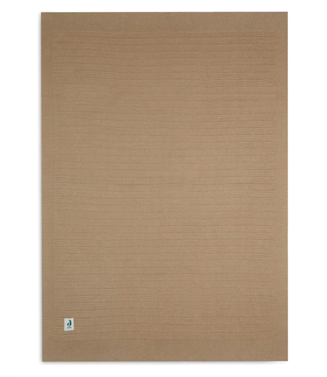 Babydeken geborduurd // Pure knit - Biscuit (GOTS)