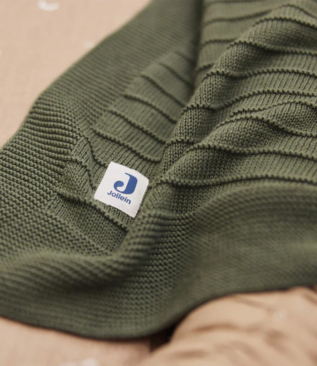 Baby blanket // Pure knit - Leaf green (GOTS)