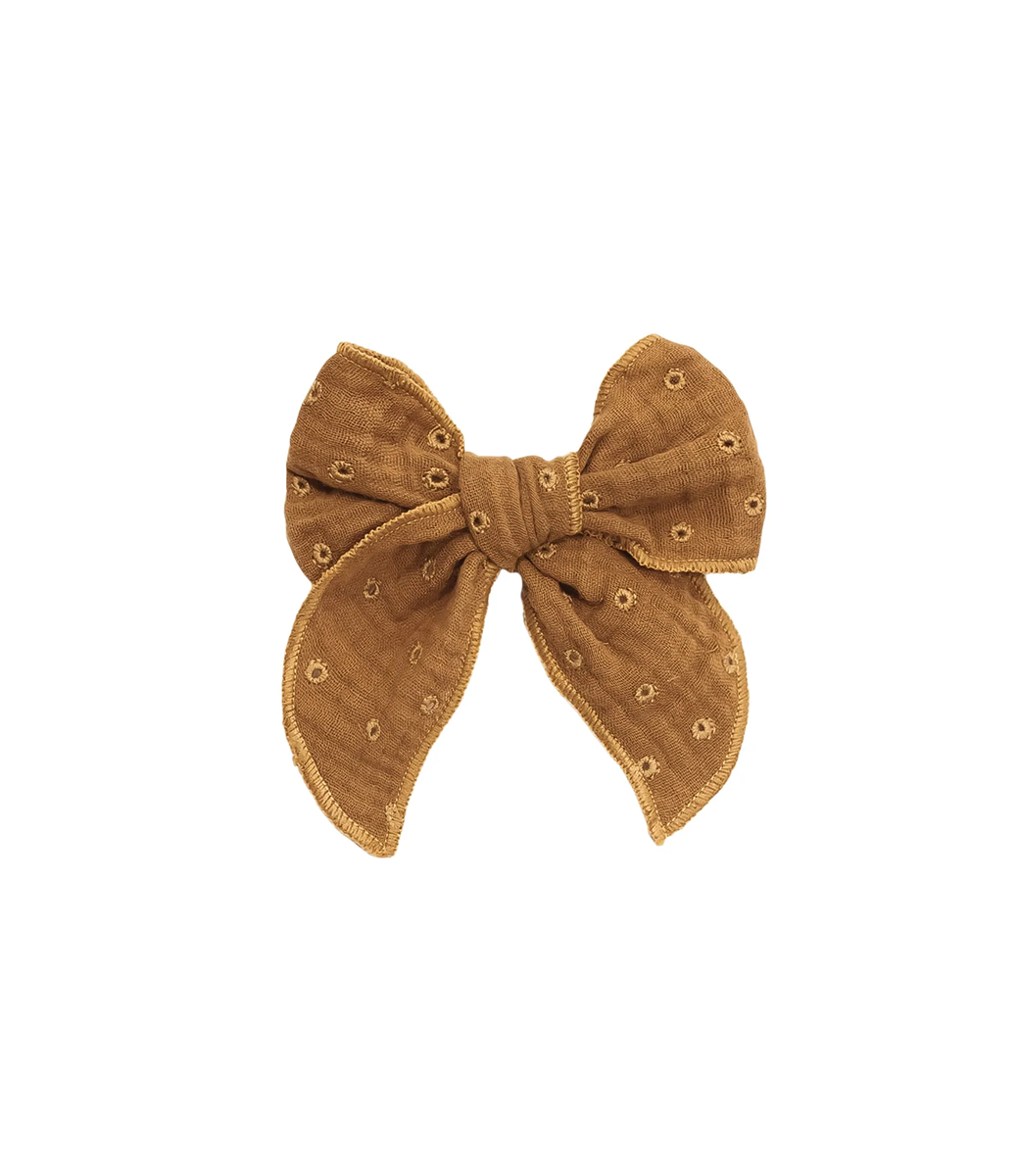 Hair clip bow // Hole mustard