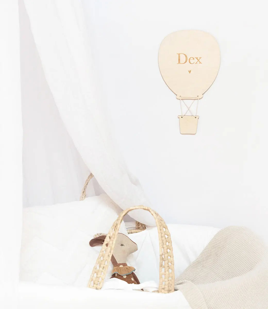 Houten luchtballon // met naam World of Mina