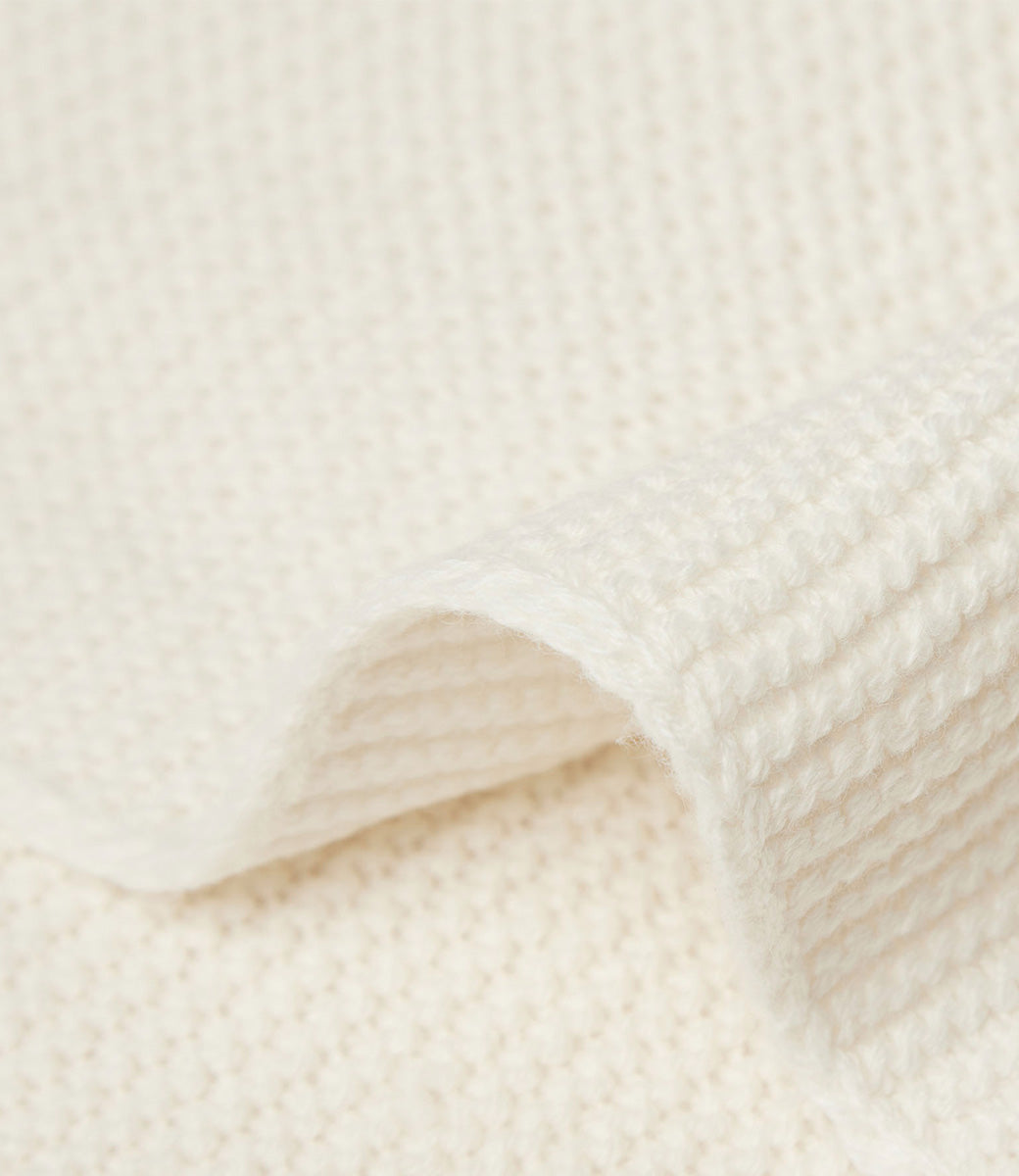 Babydeken incl. naam borduren  // Basic knit - Ivory