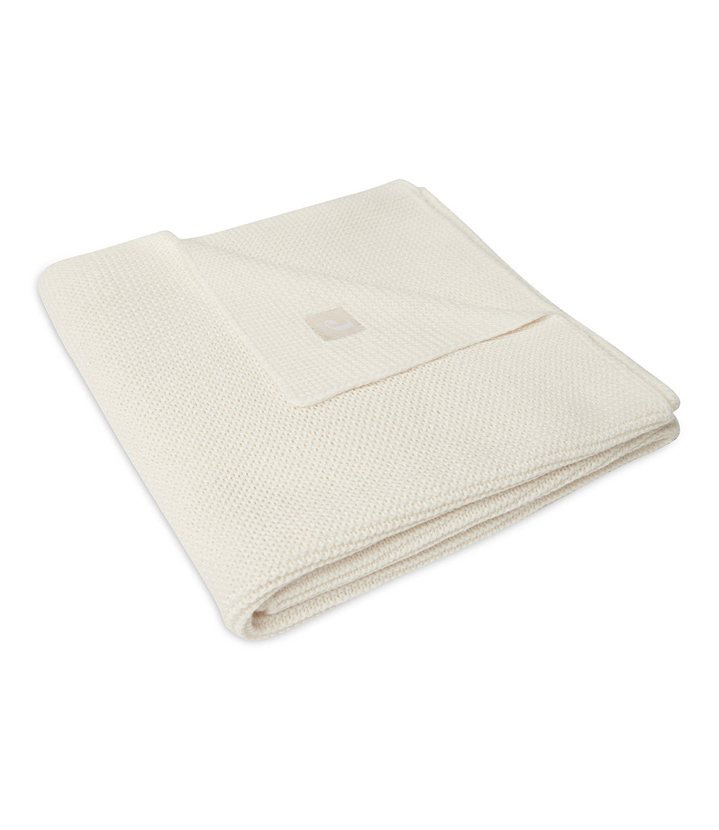 Babydeken incl. naam borduren  // Basic knit - Ivory