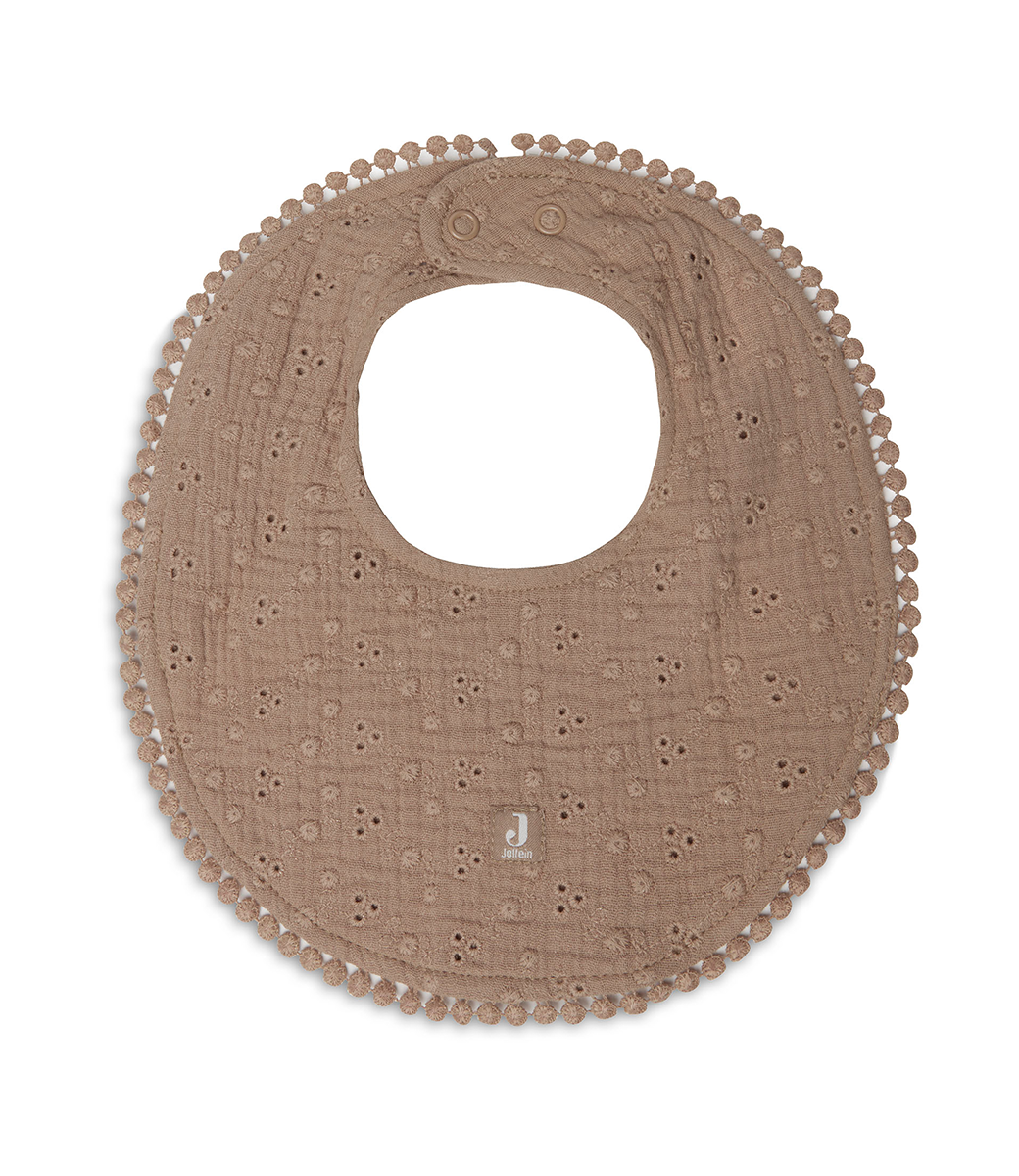 Bib Round Embroidery // Biscuit