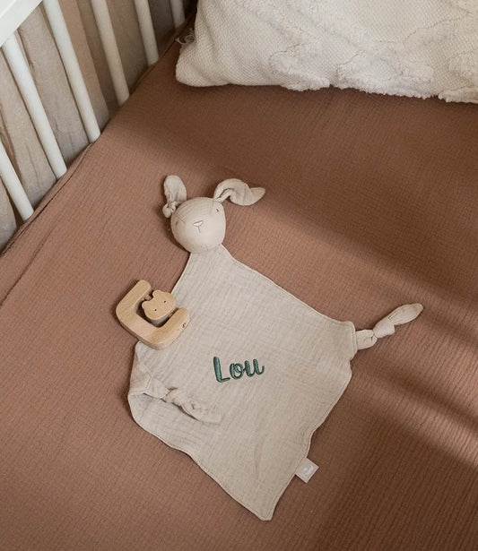 Speendoekje geborduurd // Bunny - Nougat Jollein