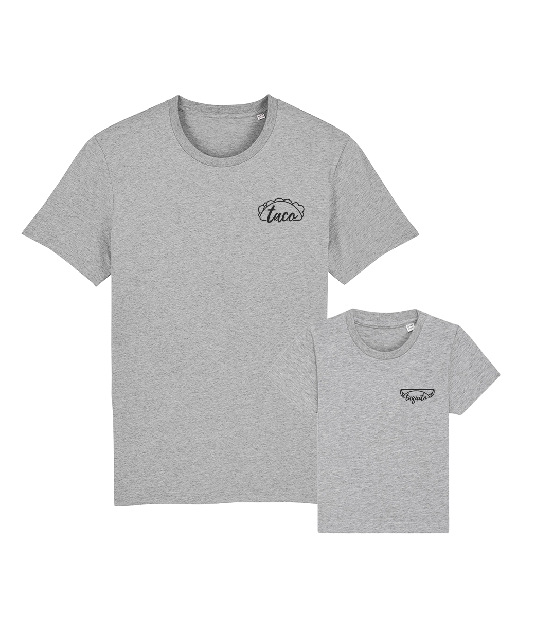 Organic matching T-shirt set // Taco & Taquito