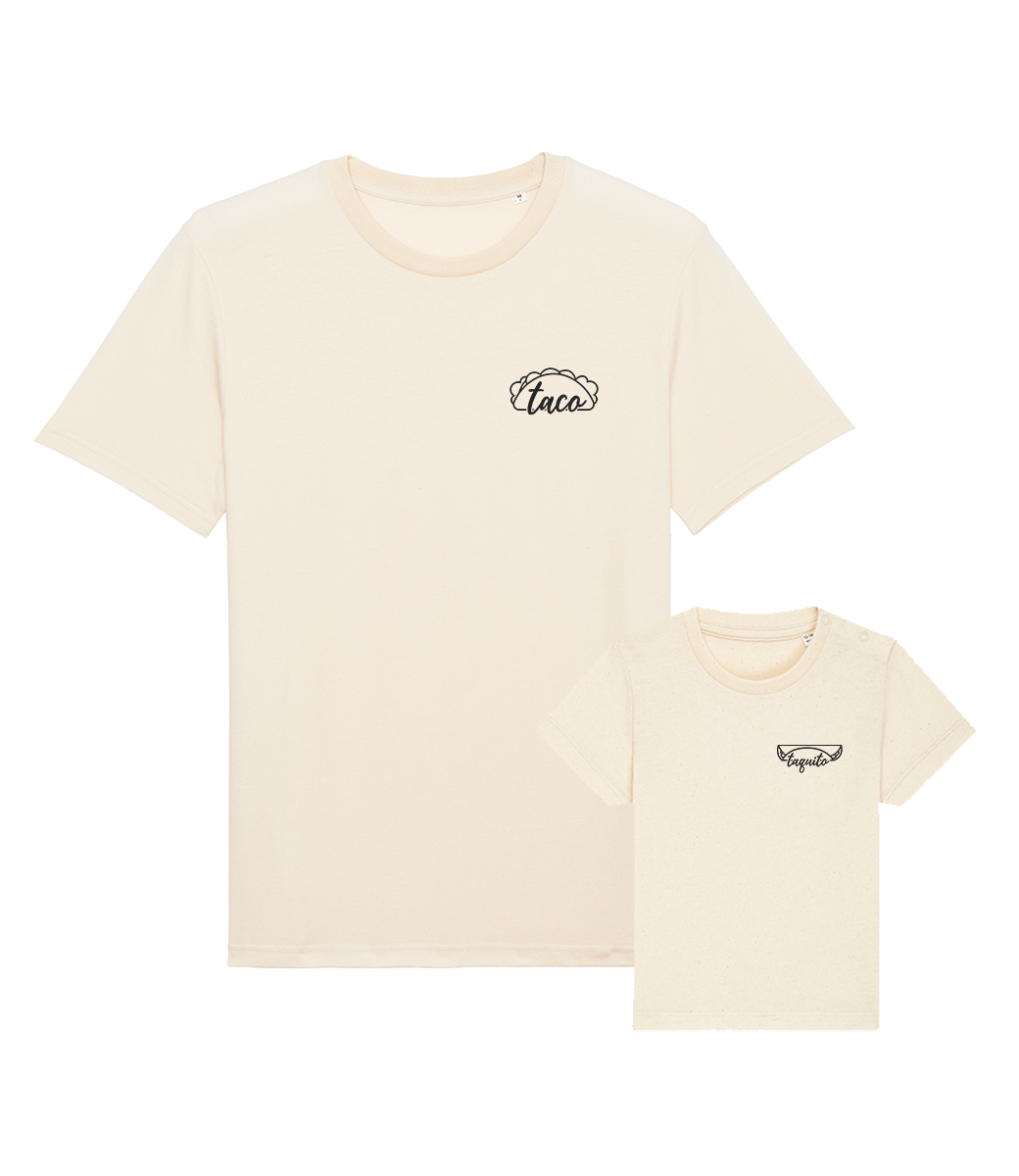 Organic matching T-shirt set // Taco & Taquito