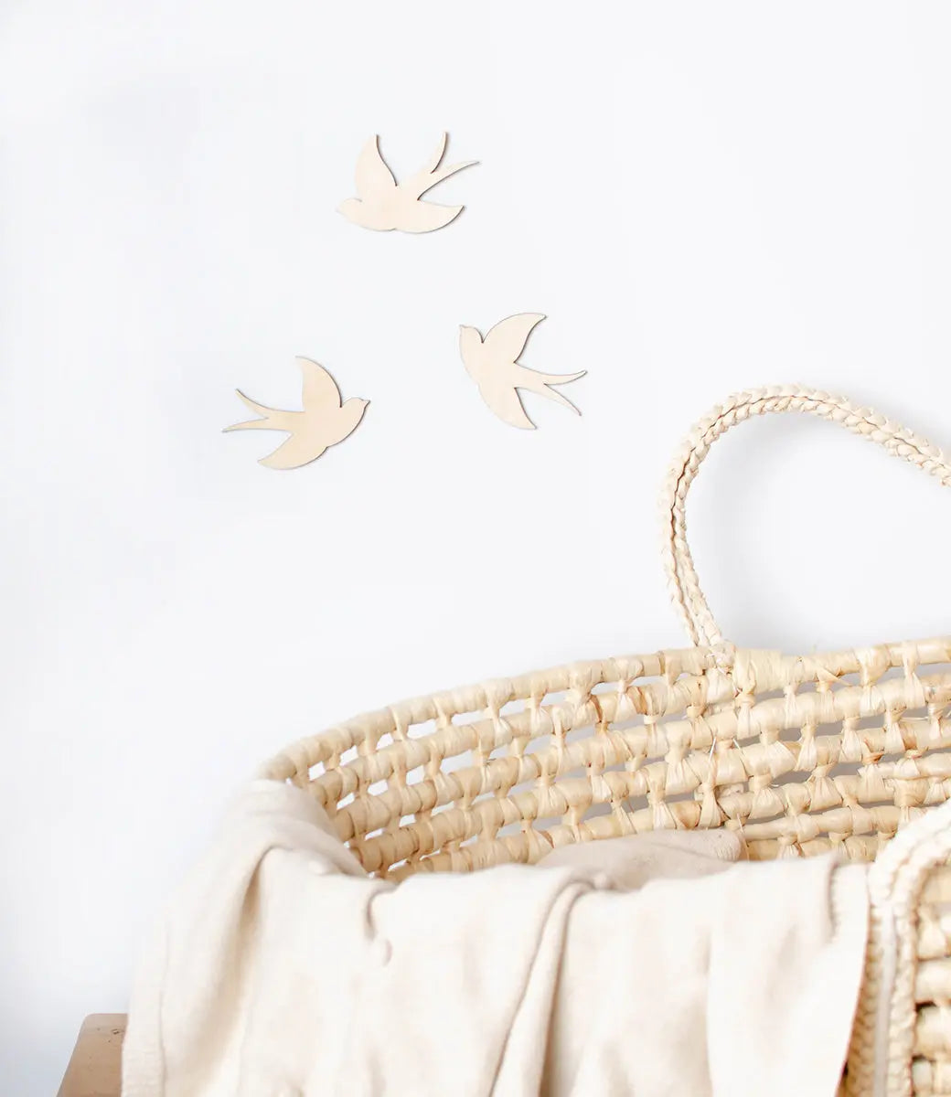 Houten zwaluwen set 3 World of Mina