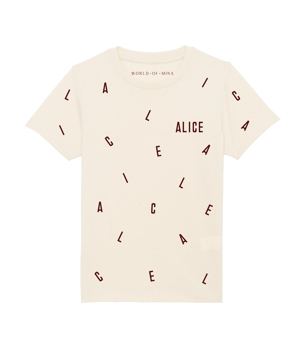Kids t-shirt / "dancing letters" met naam