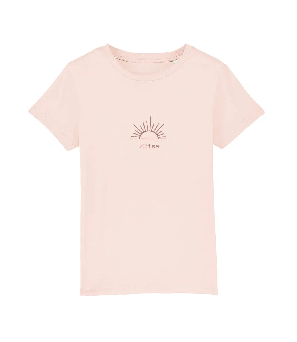 Kids t-shirt // Sunrise - geborduurd met naam World of Mina