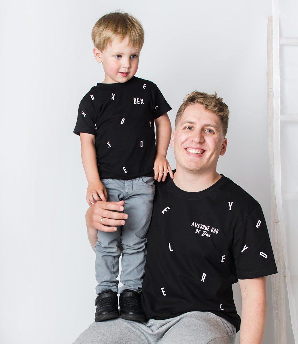 Dad t-shirt // Dancing letters - met naam