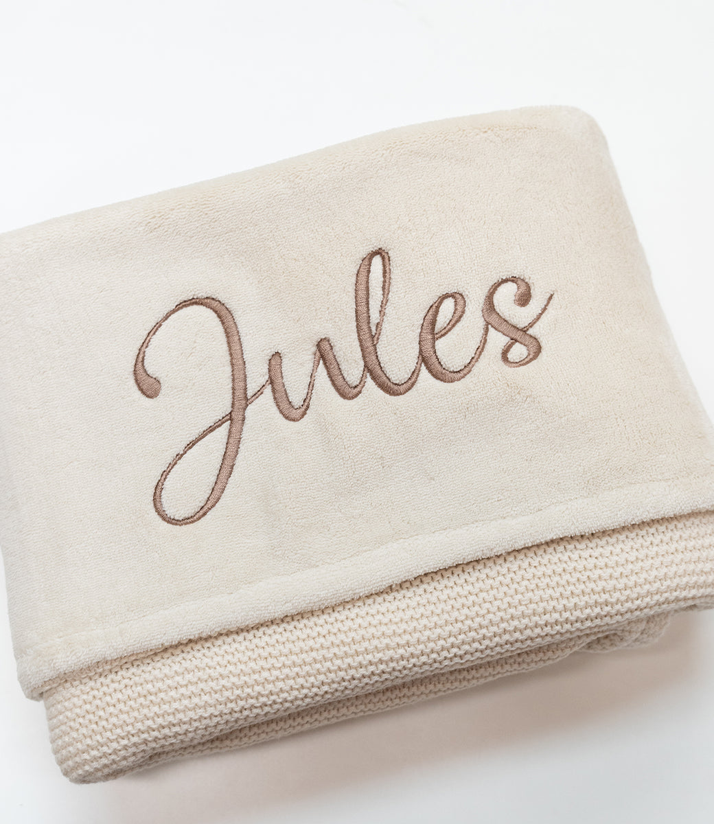 Babydeken fleece basic knit - Oatmeal