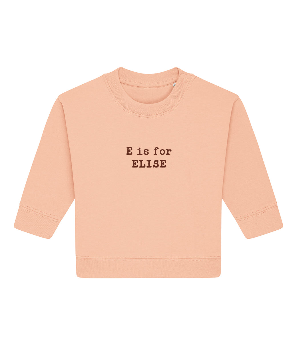 Baby naamsweater // typewriter