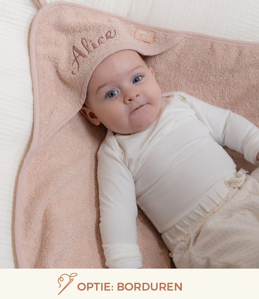 Badcape 75x75cm badstof // Wild rose