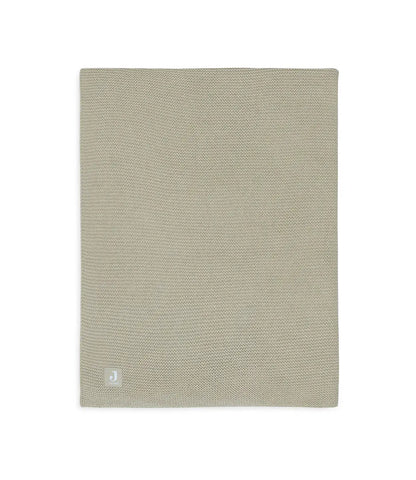 Babydeken incl. naam borduren // Basic knit - Olive green Jollein