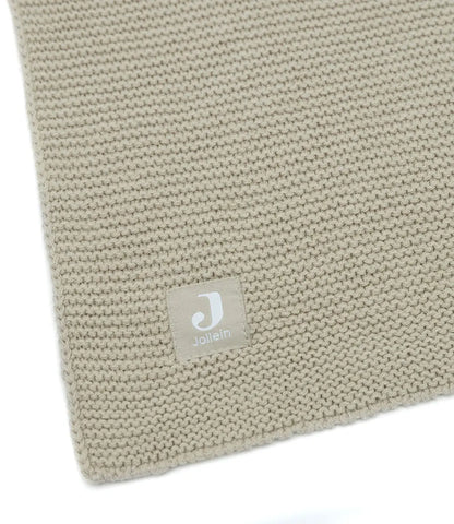 Babydeken incl. naam borduren // Basic knit - Olive green Jollein