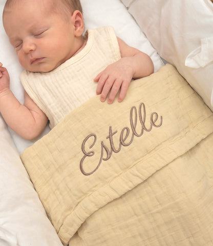 Zomerdeken hydrofiel Jacquard // Vanille