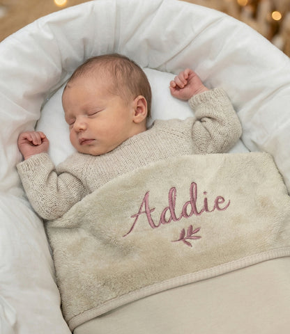 Baby blanket cradle // Jersey-Sherpa - warm sand