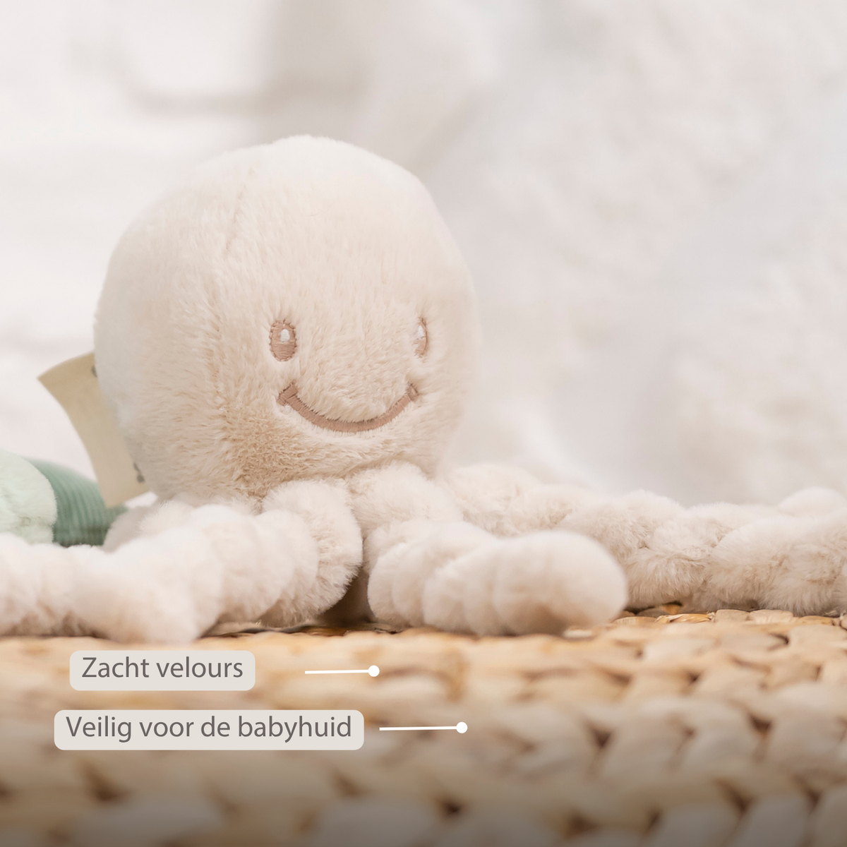 Lapidou Doudou Knuffel Octopus - Zand