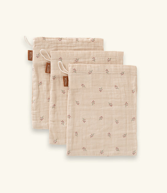 Hydrofiele washandjes set van 3 // Berries