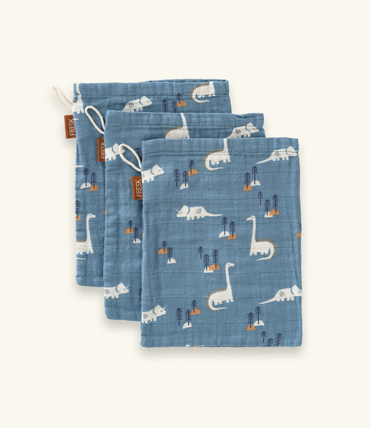 Hydrofiele washandjes set van 3 // Dino