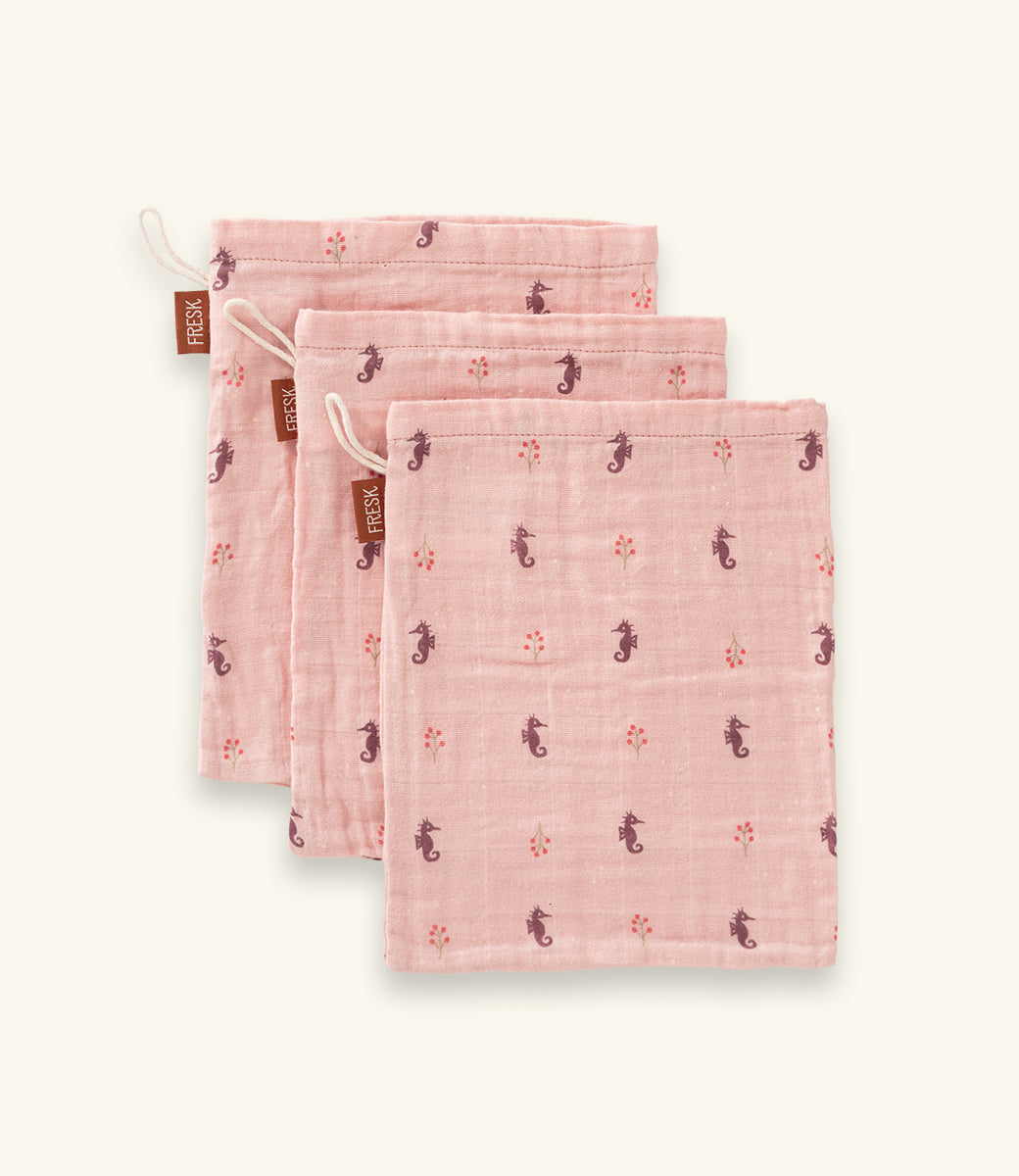 Hydrofiele washandjes set van 3 // Seahorse