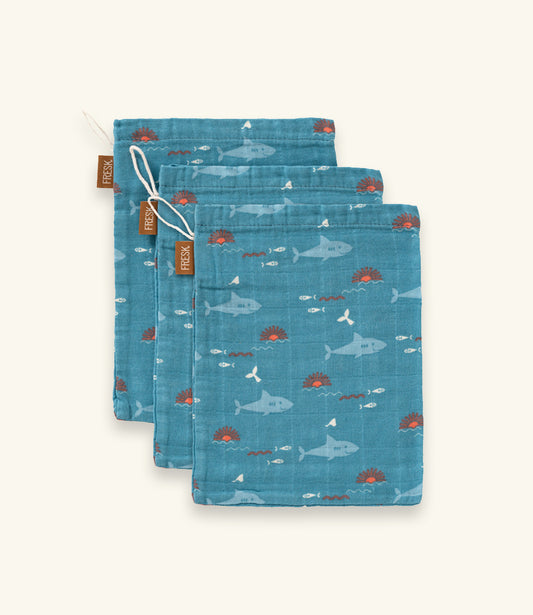 Hydrofiele washandjes set van 3 // Shark