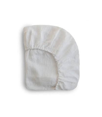 Muslin hoeslaken  - White Mushie