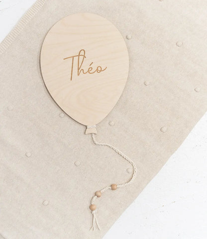 Houten ballon // met naam World of Mina