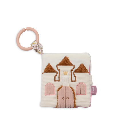 Jollein activiteitenboekje Flower Fairies met roze koets, hertje in zachte stof. zacht boekje baby, knisperboekje, babyspeelgoed bijtring,kraamcadeau meisje, buggy speelgoed baby
