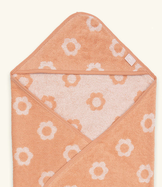 Badcape 75x75cm badstof Jacquard // Bloem