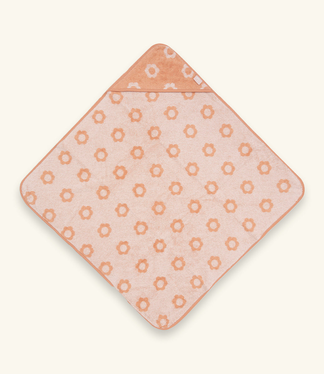 Badcape 75x75cm badstof Jacquard // Bloem