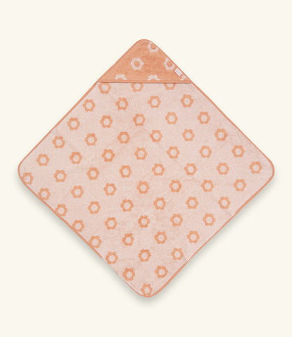 Badcape 75x75cm badstof Jacquard // Bloem