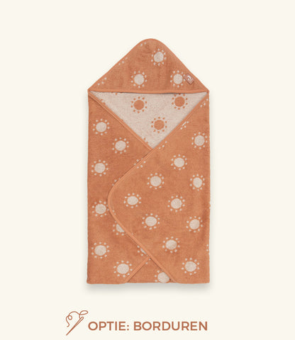 Badcape 75x75cm badstof Jacquard // Zon