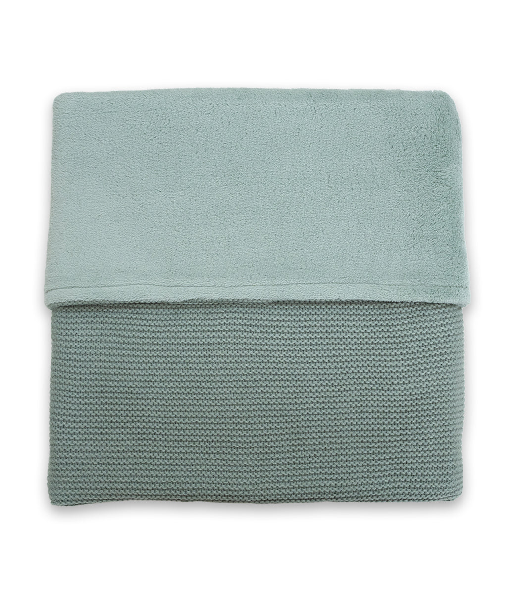 Winter deken incl. naam borduren // fleece basic knit - Forest green