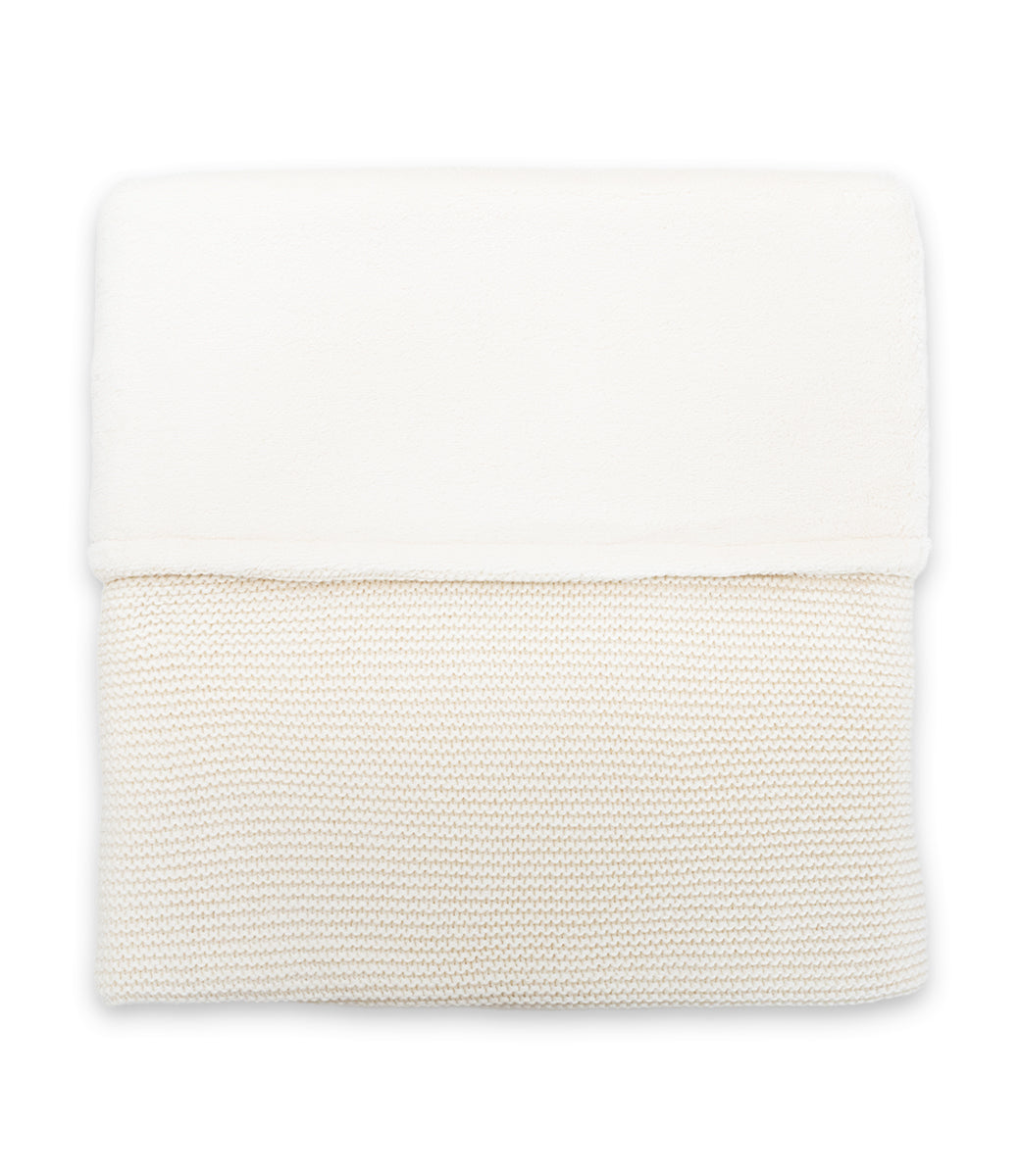 Winter deken incl. naam borduren // fleece basic knit - Ivory