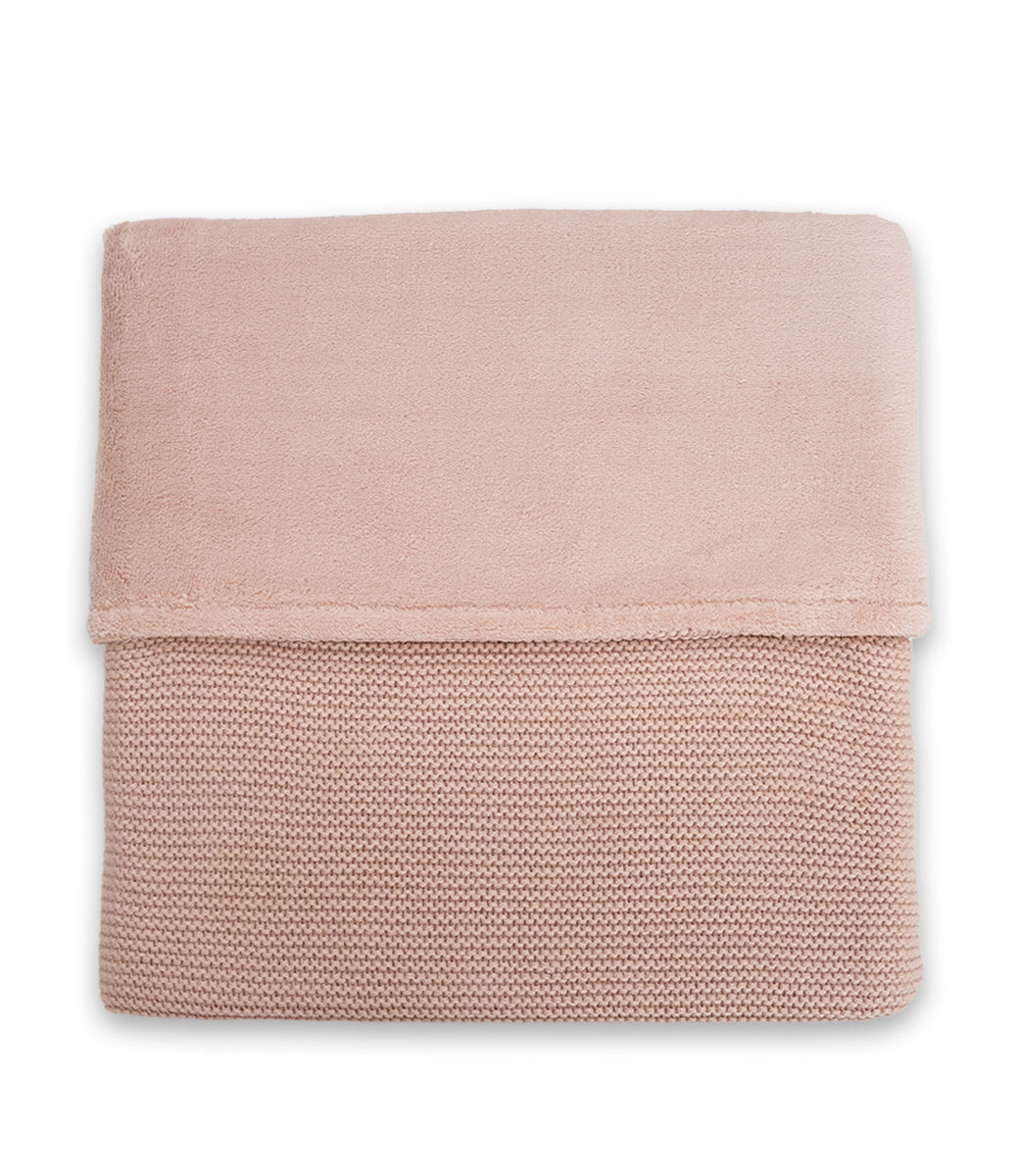 Winter deken incl. naam borduren // fleece basic knit - Wild rose