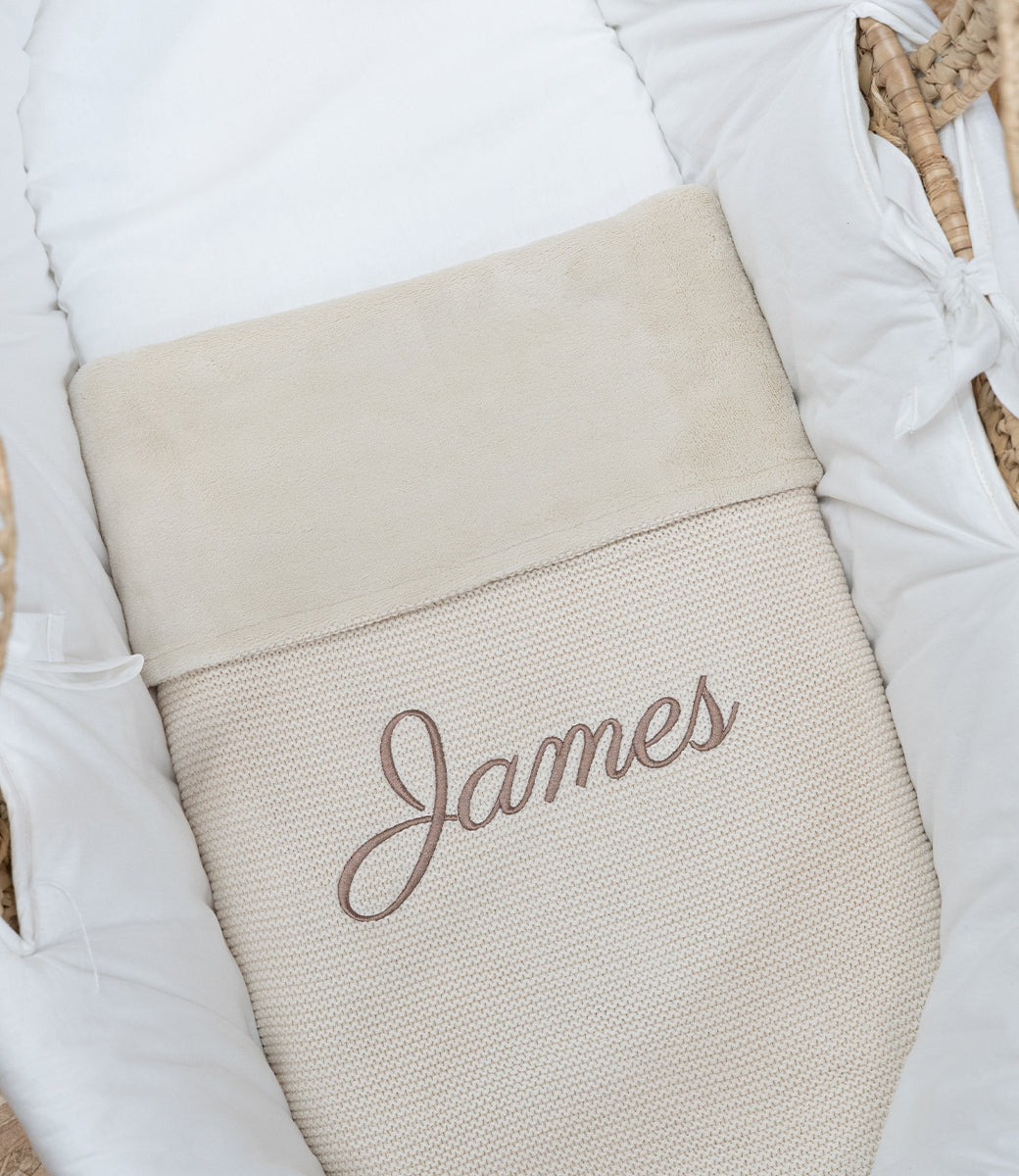 Babydeken fleece basic knit - Oatmeal