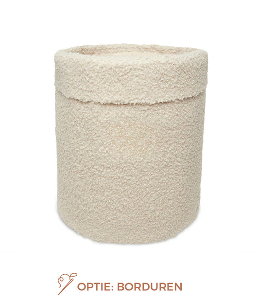 Boucle speelgoedmand geborduurd // Naturel
