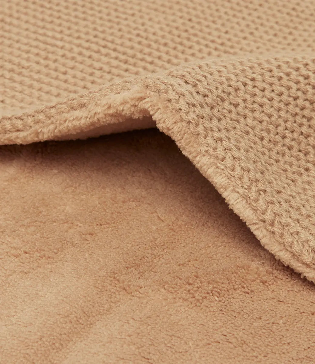 Jollein Ledikantdeken Check Knit Biscuit/Teddy Fleece 100 X 150 Cm Jollein Ledikantdeken Check Knit Biscuit/Teddy Fleece 100 X 150 Cm