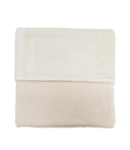 Winter deken incl. naam borduren // fleece basic knit - Oatmeal Jollein