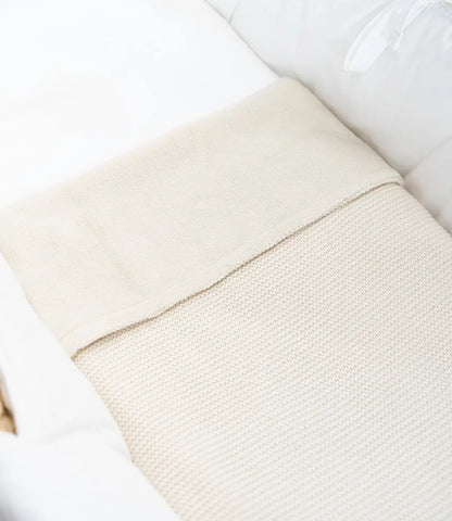 Winter deken incl. naam borduren // fleece basic knit - Oatmeal Jollein