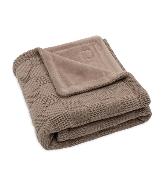 Winter babydeken //  Box knit - milky coffee/velvet