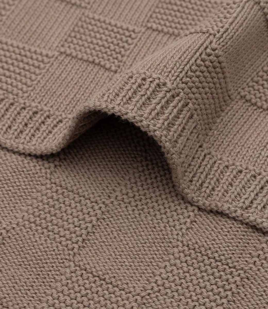 Babydeken Box knit - Milky coffee