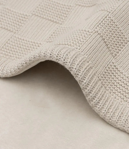 Winter babydeken //  Box knit - warm sand/velvet Jollein