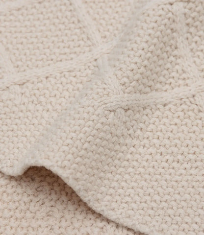 Check knit deken - oatmeal Jollein