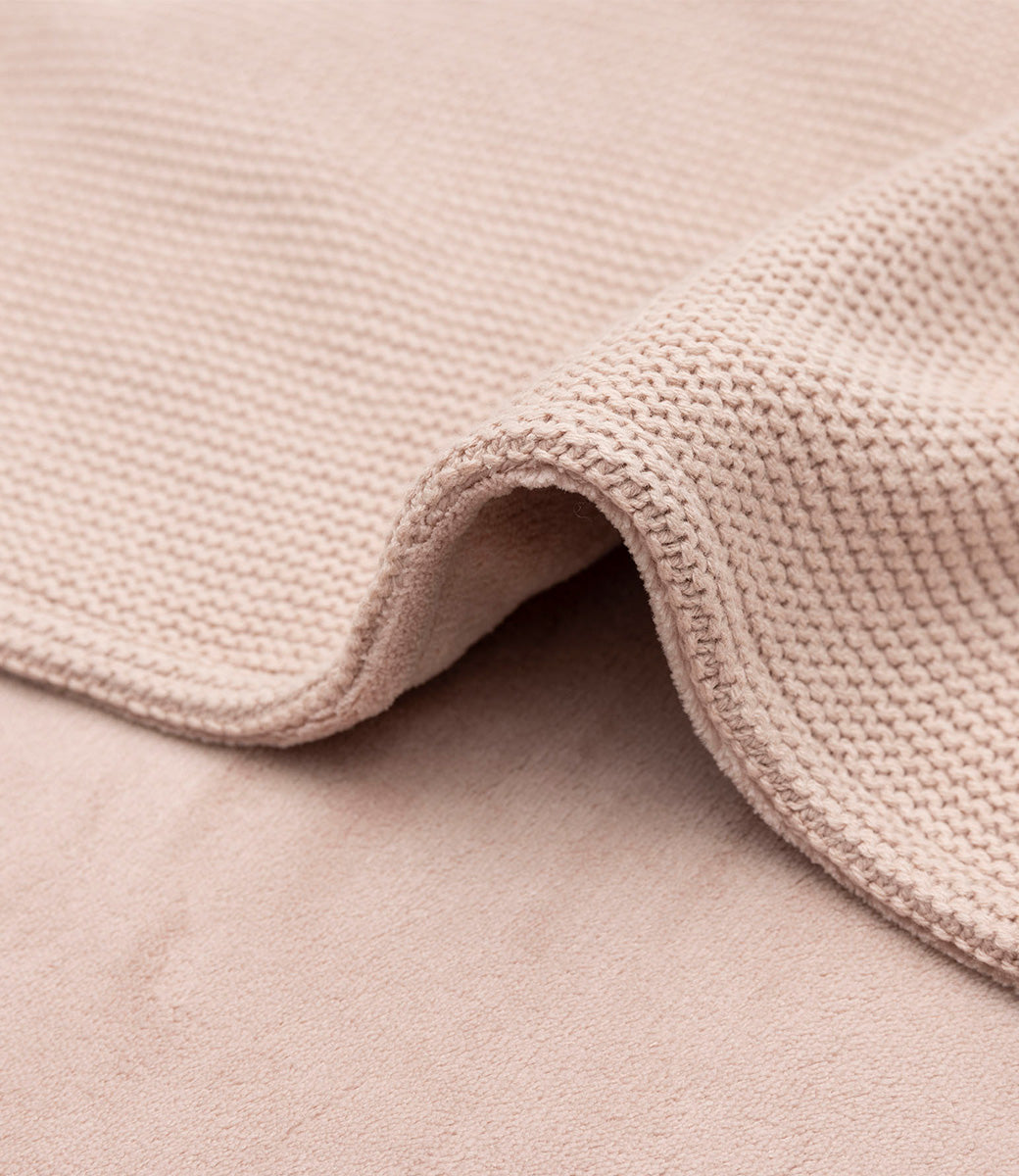 Winter deken incl. naam borduren // fleece basic knit - Wild rose