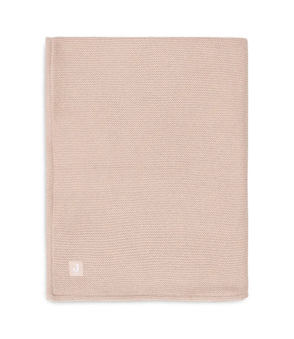 Winter deken incl. naam borduren // fleece basic knit - Wild rose Jollein