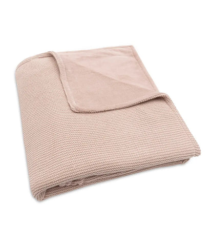 Winter deken incl. naam borduren // fleece basic knit - Wild rose Jollein