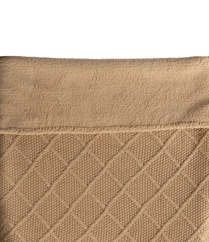 Check knit deken teddy fleece - biscuit Jollein